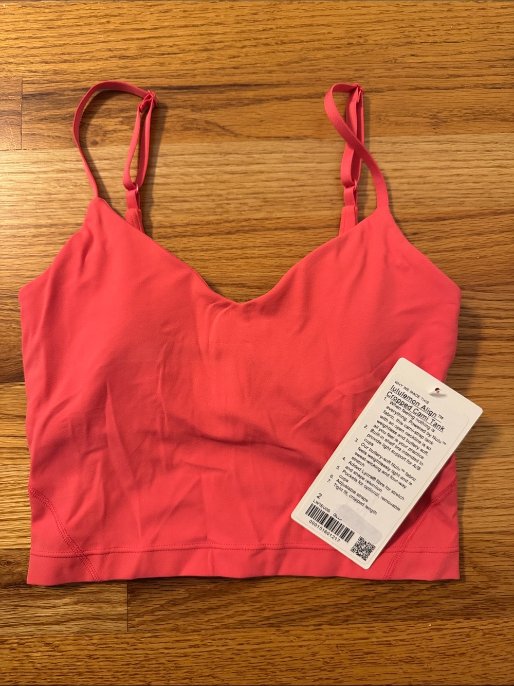 NEW w/ TAGS lululemon athletica Glaze Pink Cropped Cami Top